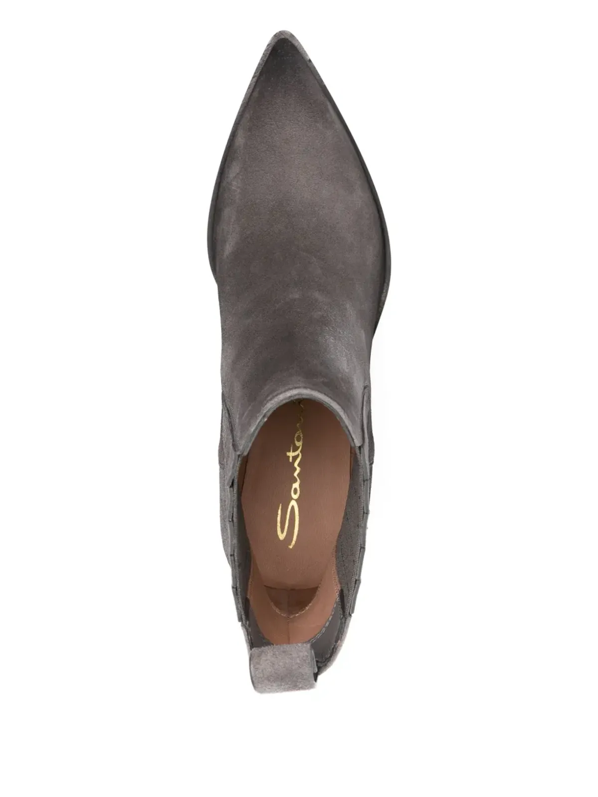 Santoni ポインテッドトゥ・スエード チェルシーブーツ - 画像4