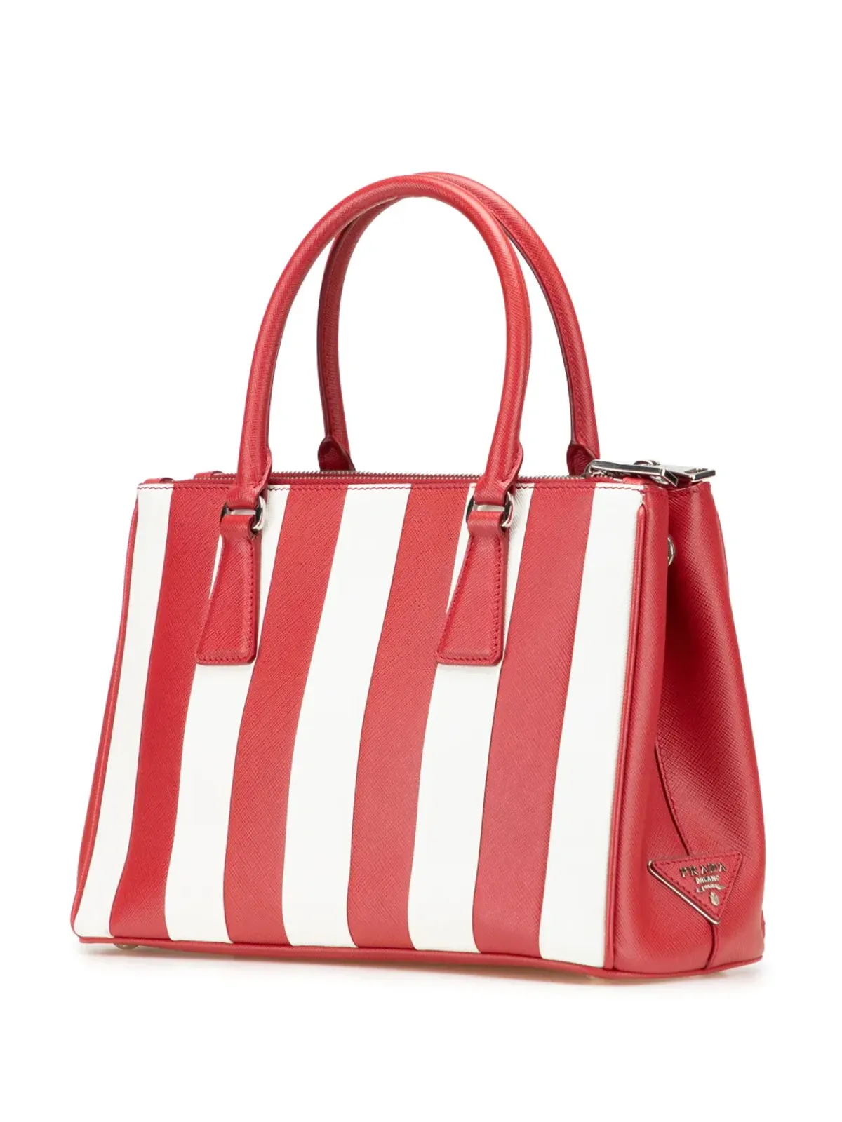 Prada Pre-Owned バイカラー サフィアノ ガレリア ダブルジップ サッチェル - レッド - 画像3