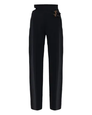 Versace Jeans Couture カットアウトバックルディテールパンツ - ブラック - サムネイル1