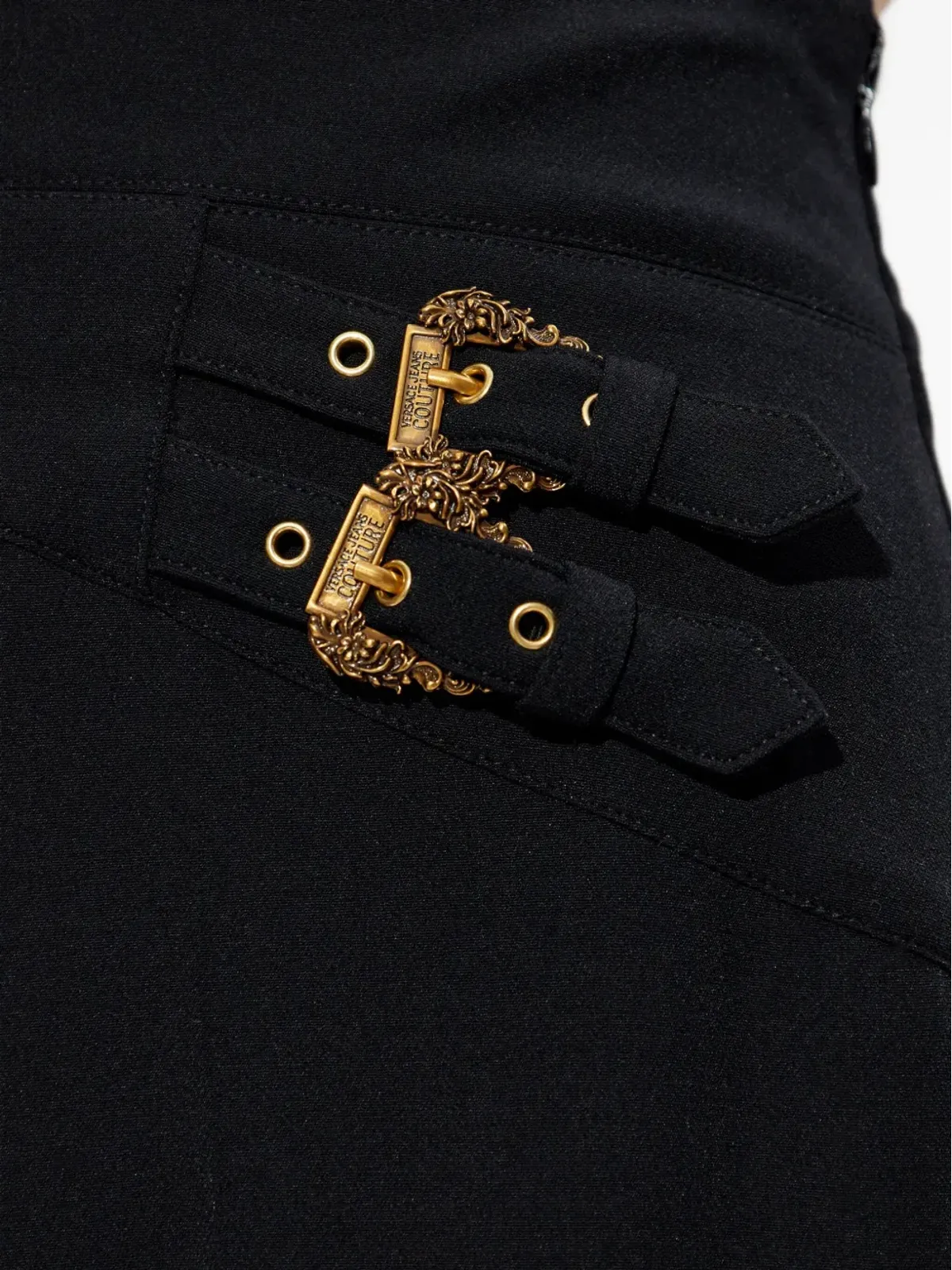 Versace Jeans Couture カットアウトバックルディテールパンツ - ブラック - 画像5