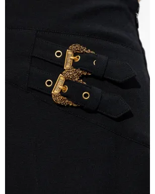 Versace Jeans Couture カットアウトバックルディテールパンツ - ブラック - サムネイル5