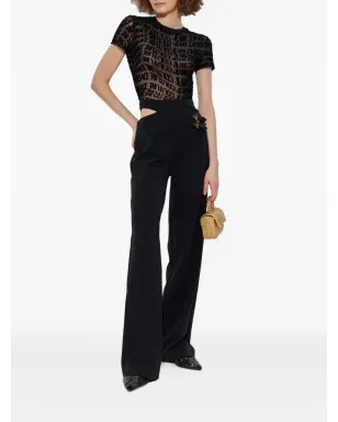 Versace Jeans Couture カットアウトバックルディテールパンツ - ブラック - サムネイル2