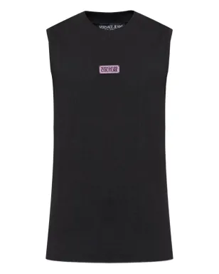 Versace Jeans Couture ブラックのリブ編みタンクトップ - サムネイル1