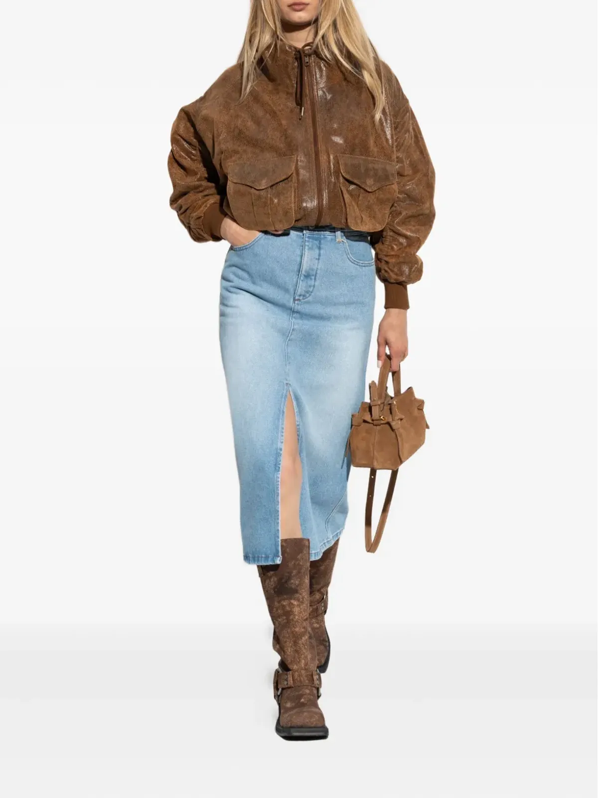 A.P.C. 前スリットデニムスカート - 画像2