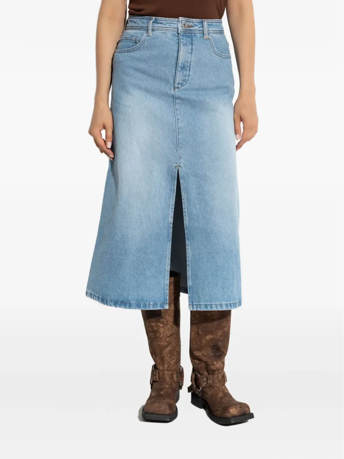 A.P.C. 前スリットデニムスカート - 画像3