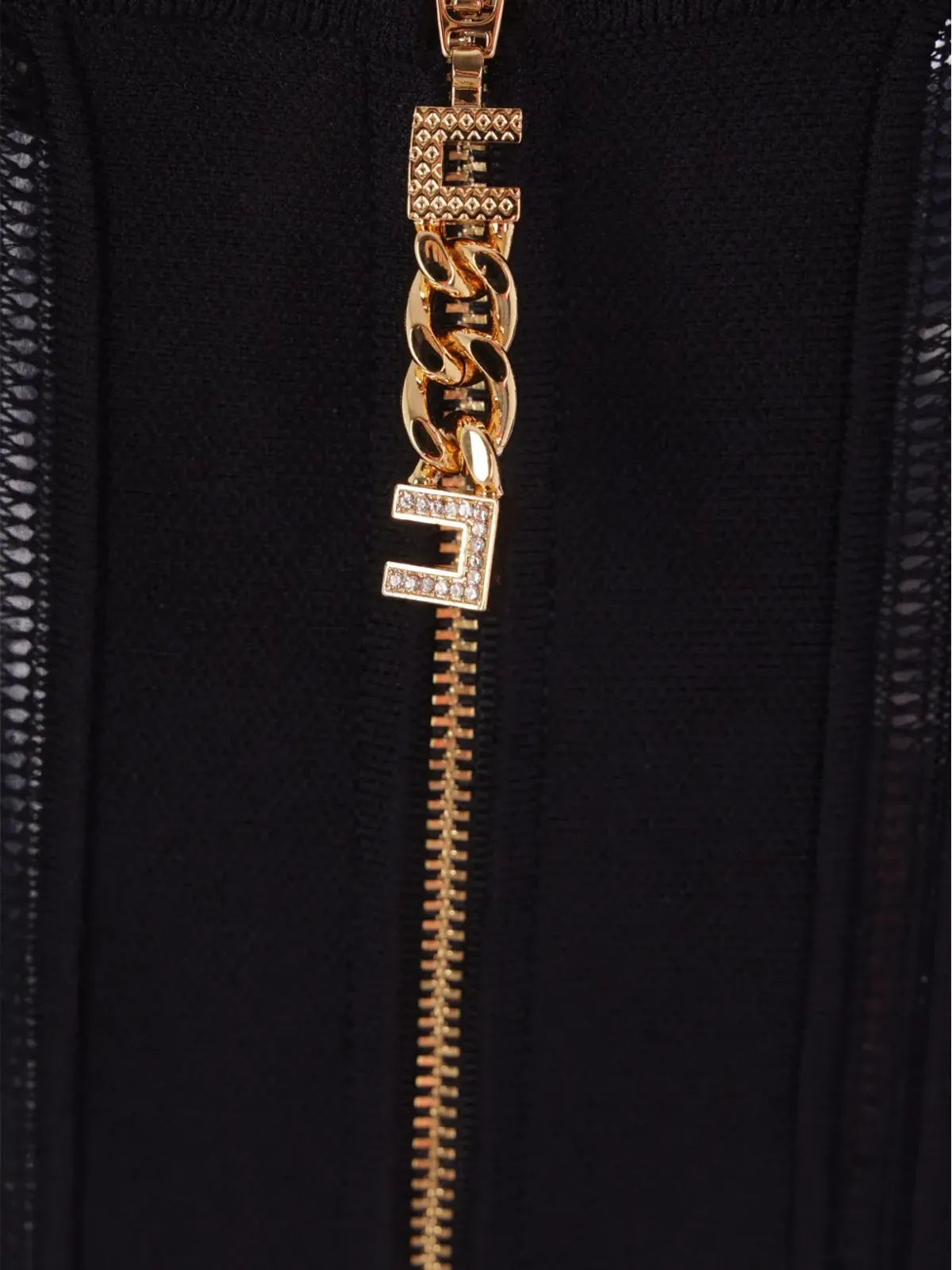 Elisabetta Franchi ブラック レッドカーペット柄プリーツペプラムニットマキシドレス - 画像4