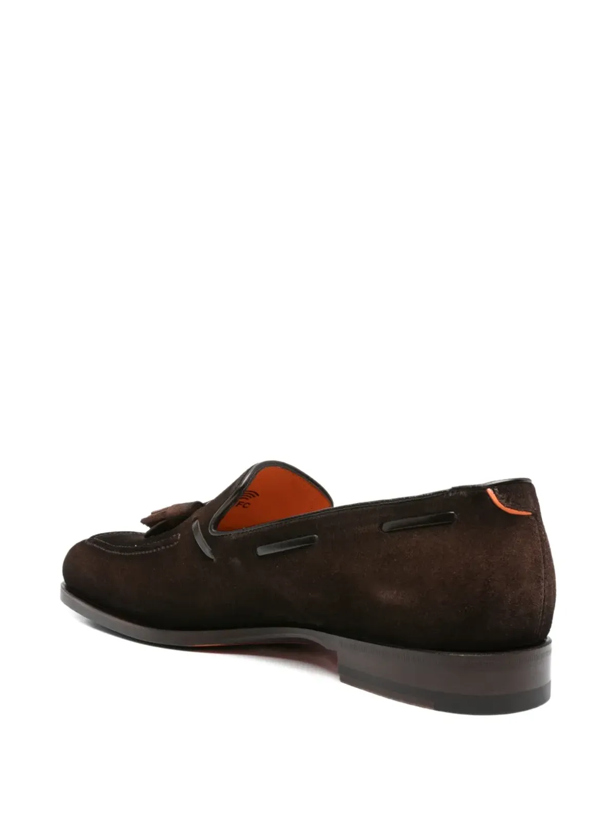 Santoni タッセルディテール スエード ボートシューズ（ブラウン） - 画像3