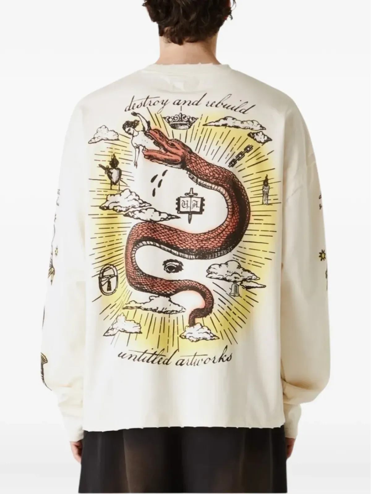 UNTITLED ARTWORKS 聖なるグラフィックプリント ロングスリーブ Tシャツ - 画像3