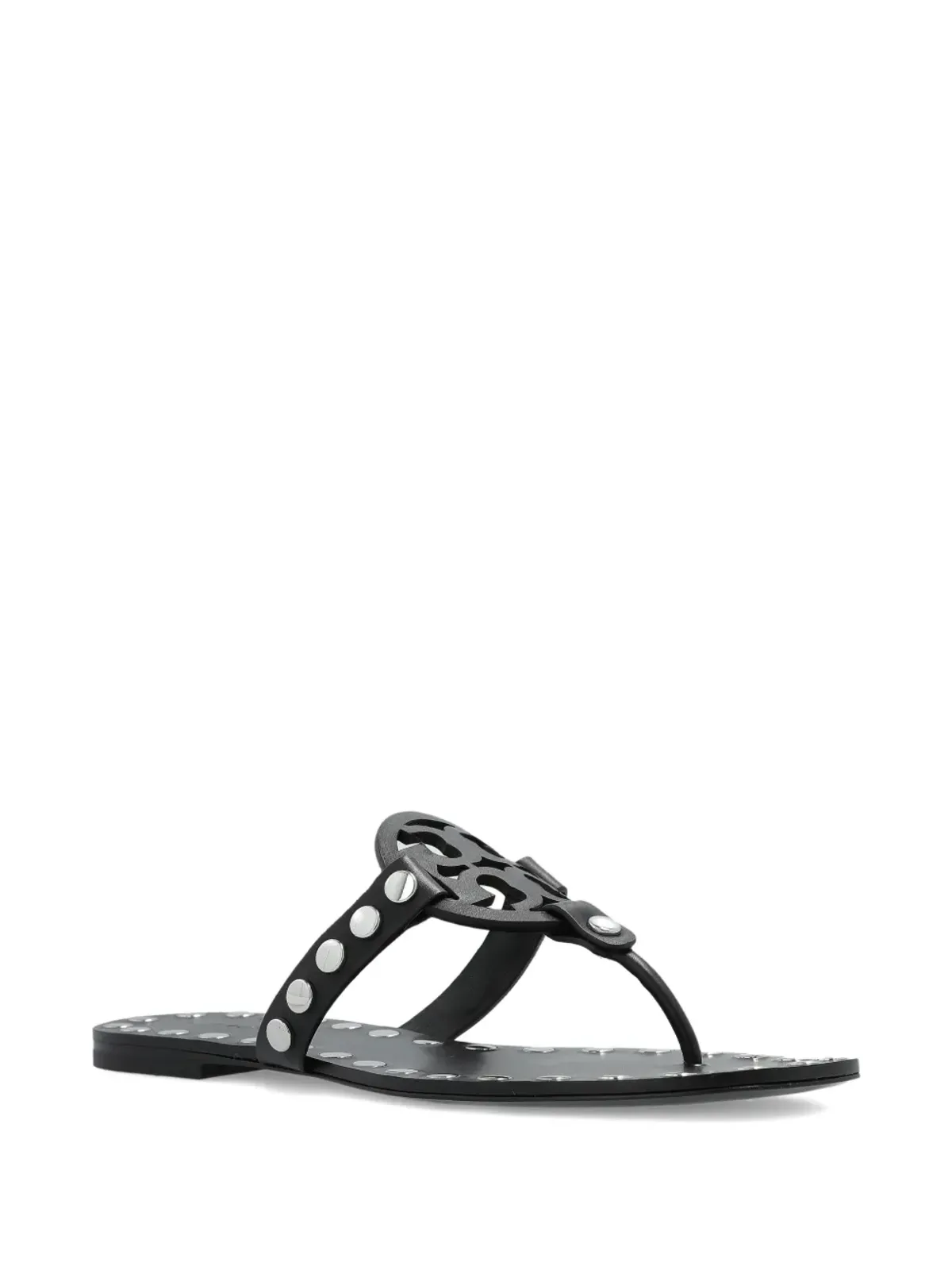 Tory Burch レザースタッズ付きフラットサンダル - 画像2