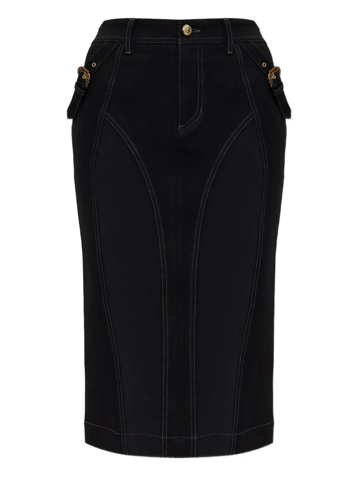 Versace Jeans Couture バックルディテール デニムスカート - 画像1