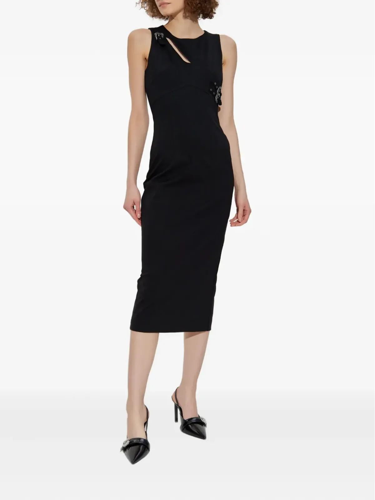 Versace Jeans Couture カットアウトバックルミディドレス - 画像2