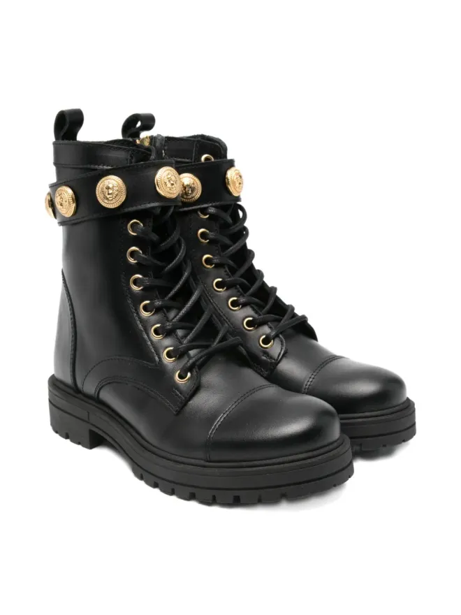 Balmain Kids Balmain Kids レースアップ・メデューサディテール アンクルブーツの商品画像