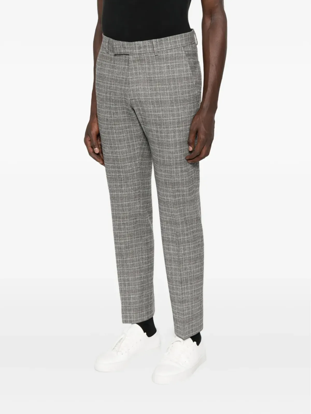 Karl Lagerfeld チェック柄フラットフロントパンツ - 画像3