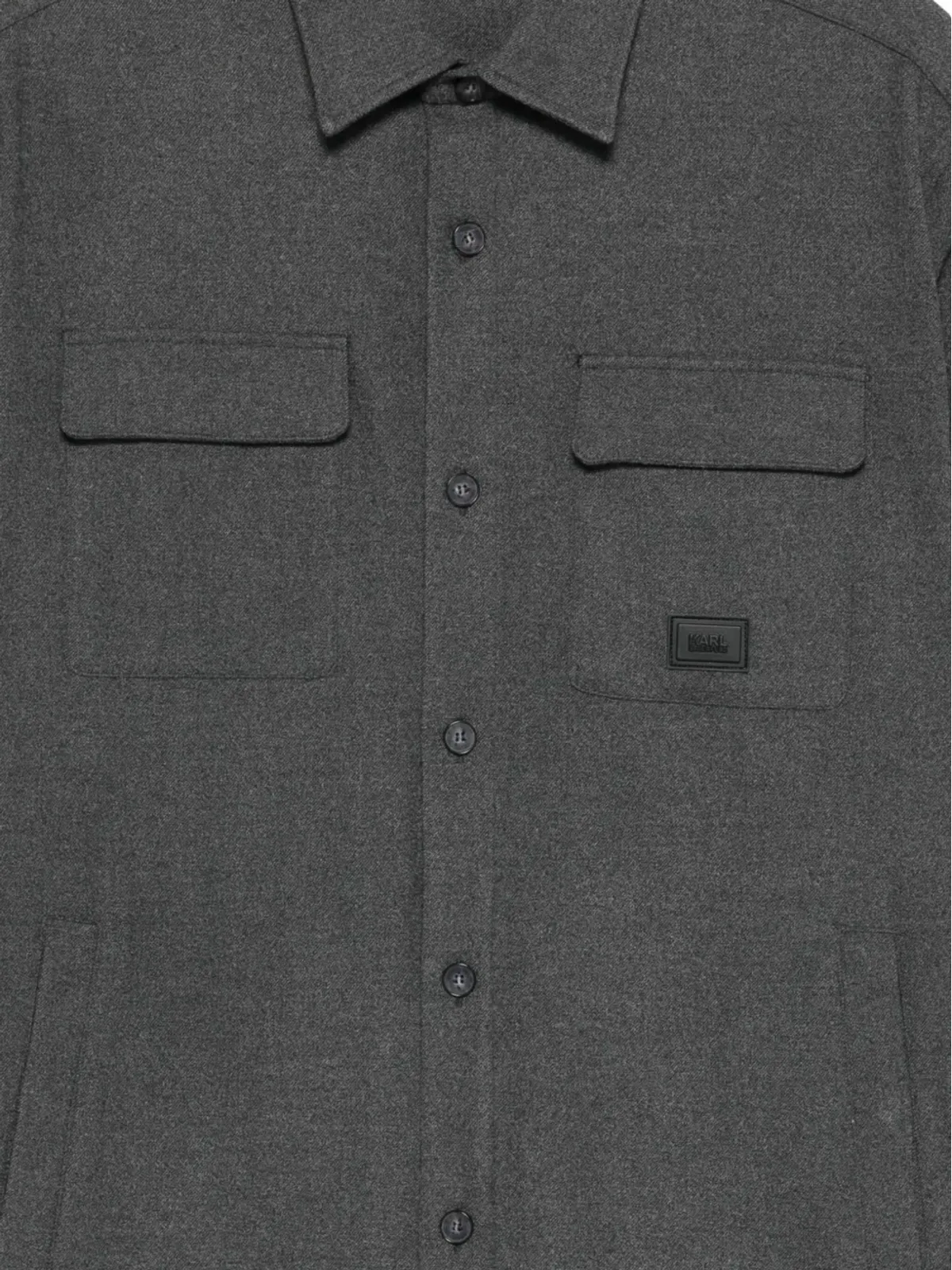 Karl Lagerfeld ダブルポケットシャツ - Grey - 画像3