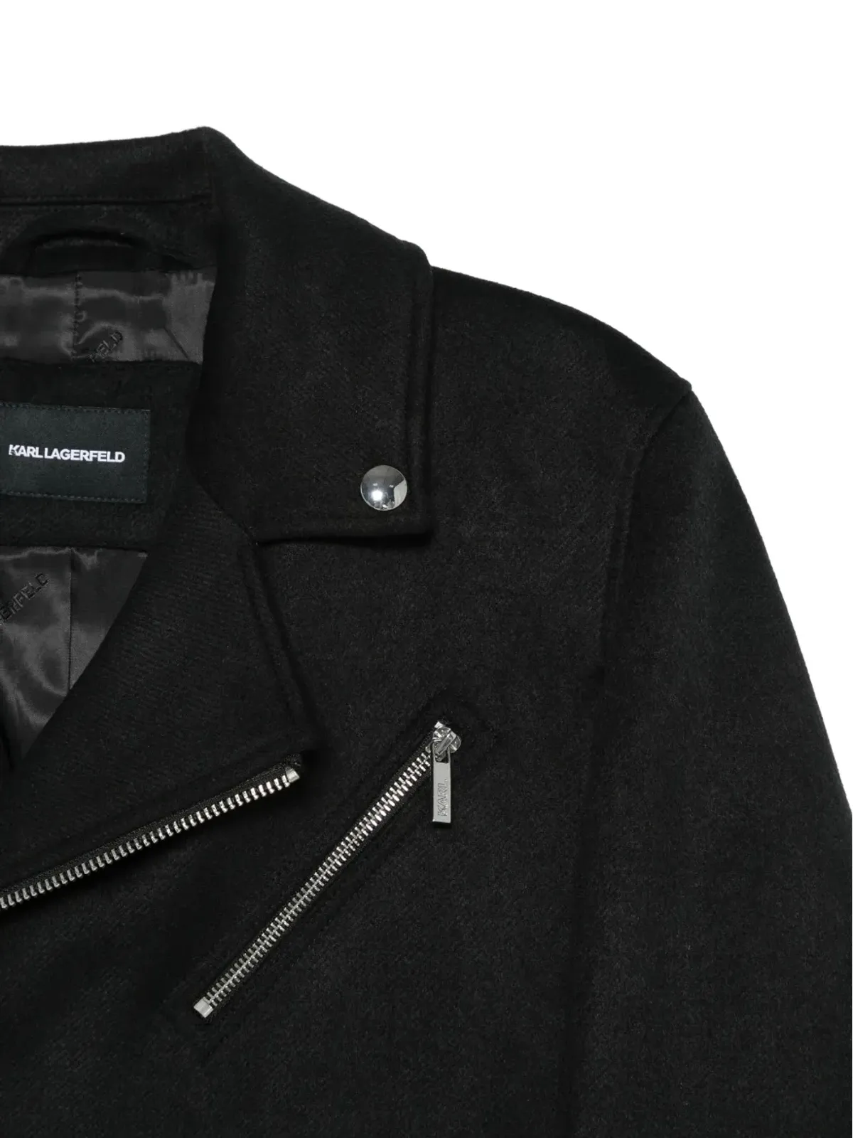 Karl Lagerfeld ジップアップ バイカージャケット - ブラック - 画像3