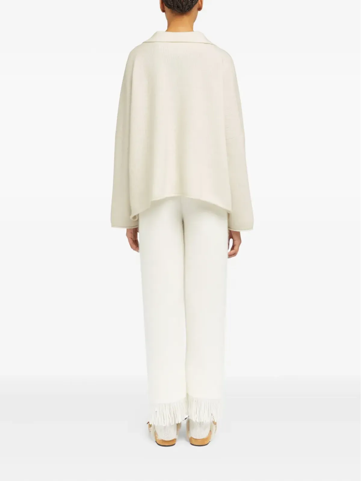 Alanui Finest polo-collar ribbed sweater - White - 画像4