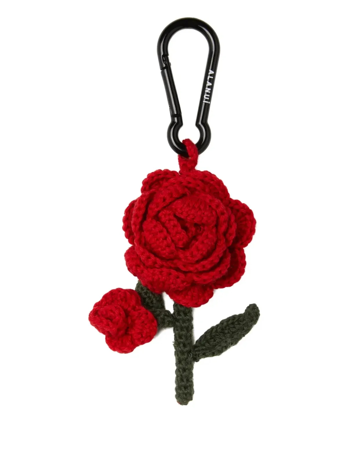Alanui ローズ アミグラム crochet キーリング（レッド） - 画像2