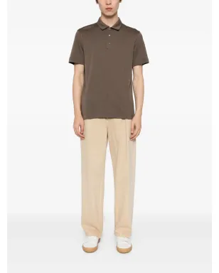 Canali コットン混紡ポロシャツ - ブラウン - サムネイル2