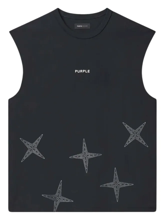 Purple Brand Purple Brand 星モチーフ ノースリーブベスト - ブラックの商品画像