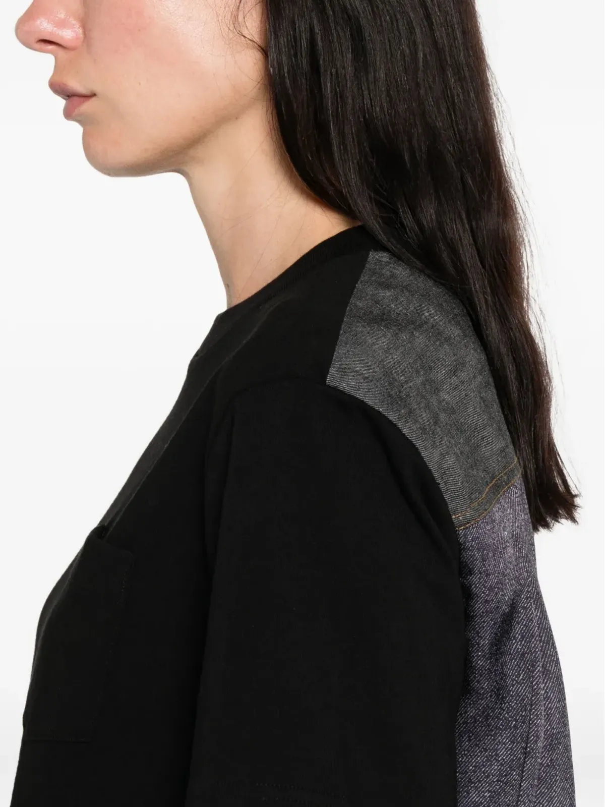 sacai レイヤード クルーネック Tシャツ - ブラック - 画像5