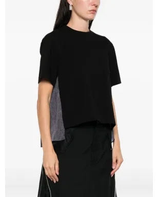 sacai レイヤード クルーネック Tシャツ - ブラック - サムネイル3