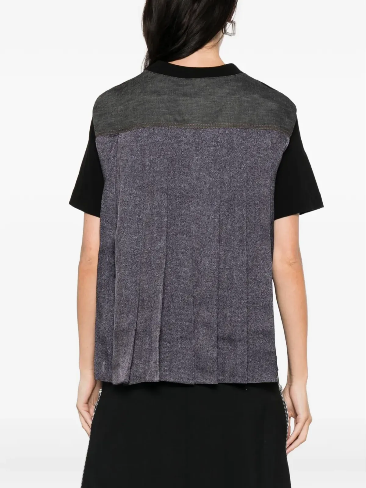 sacai レイヤード クルーネック Tシャツ - ブラック - 画像4