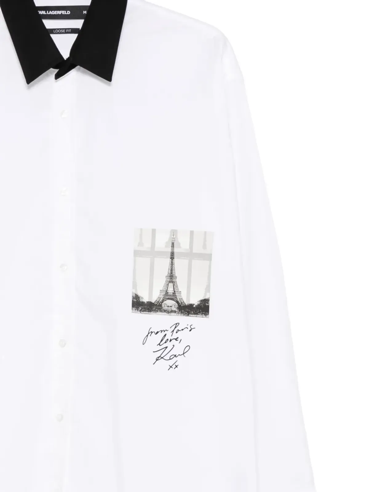 Karl Lagerfeld コントラストカラー襟のグラフィックシャツ - 画像3