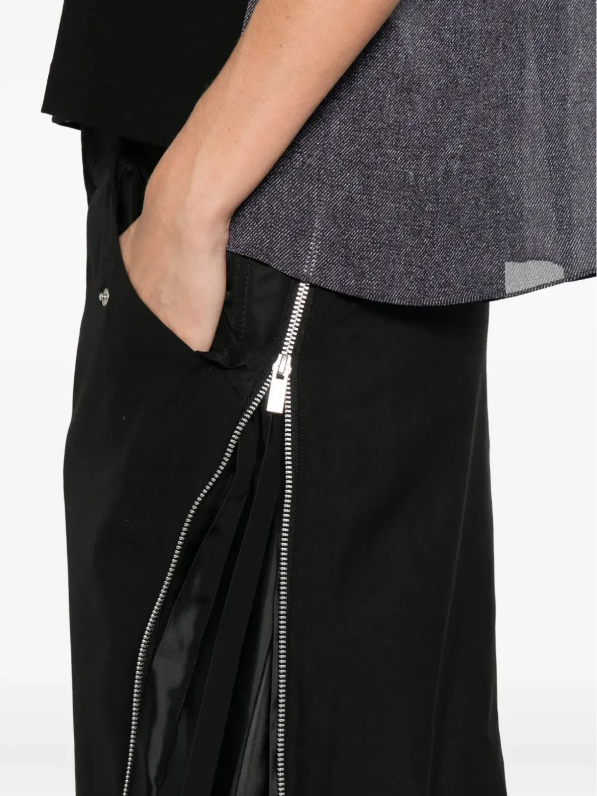 sacai ジップディテール プリーツスカート - 画像5