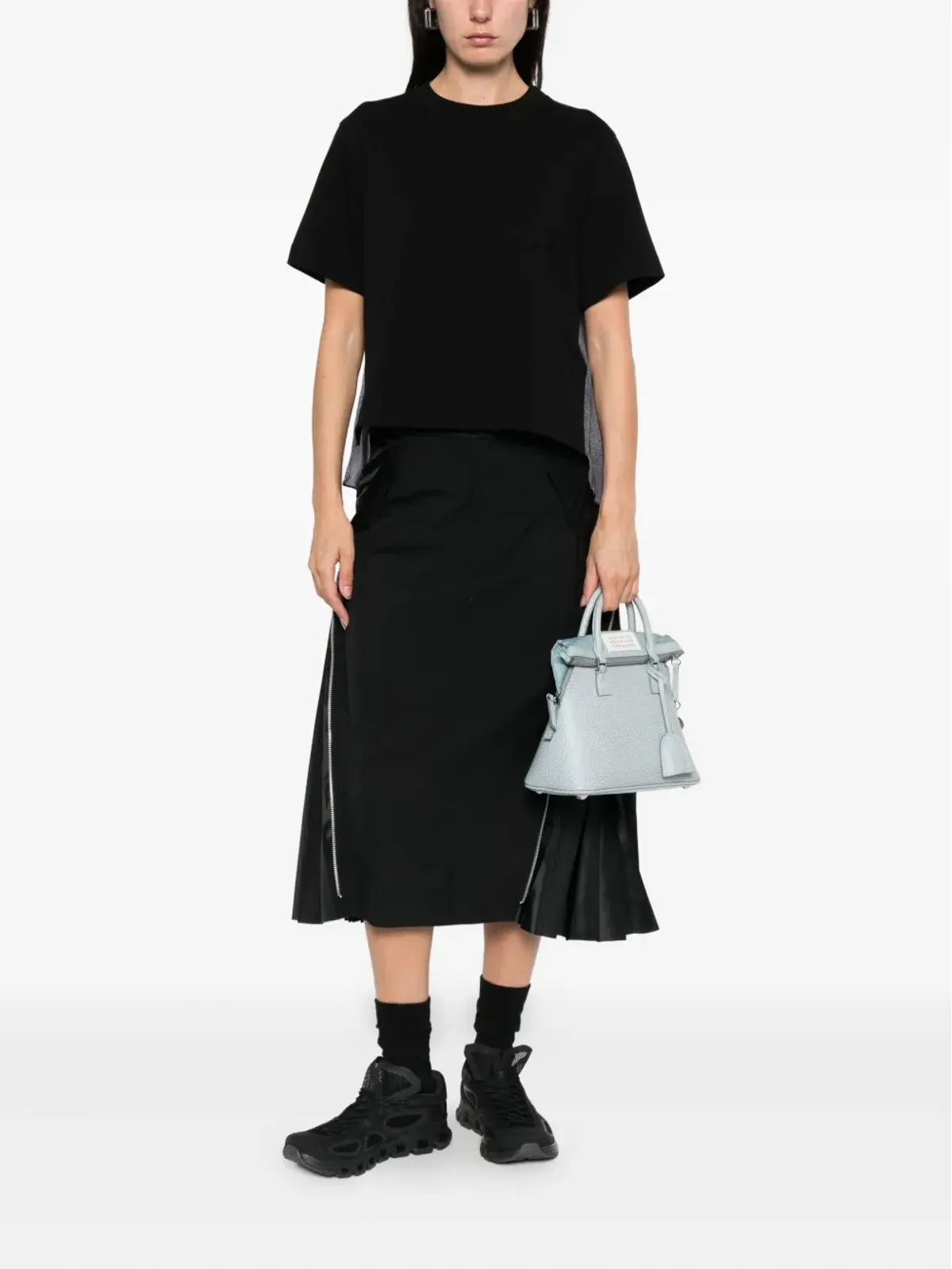 sacai ジップディテール プリーツスカート - 画像2