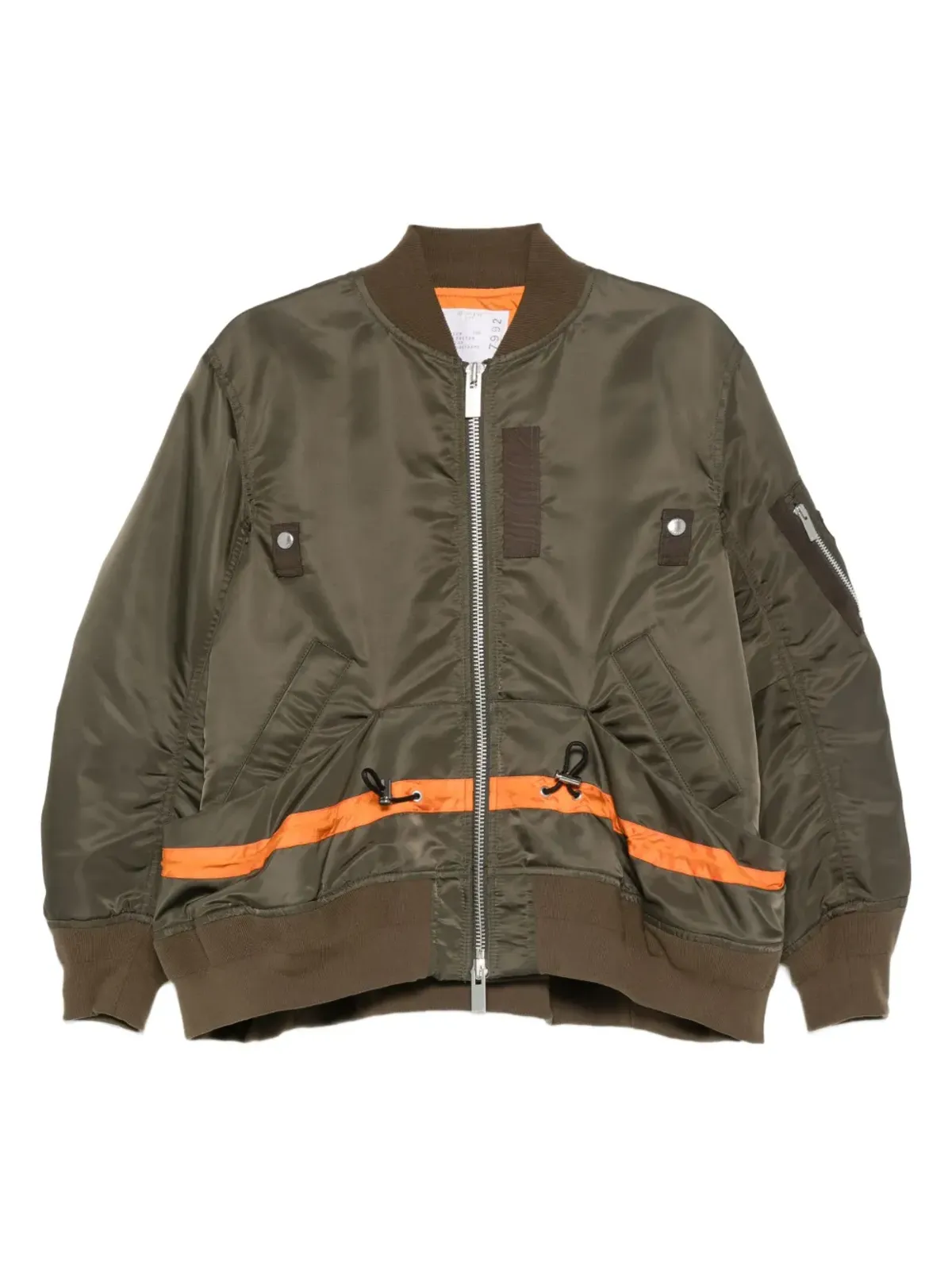 sacai ストライプディテール ジップアップ ボンバージャケット - 画像1