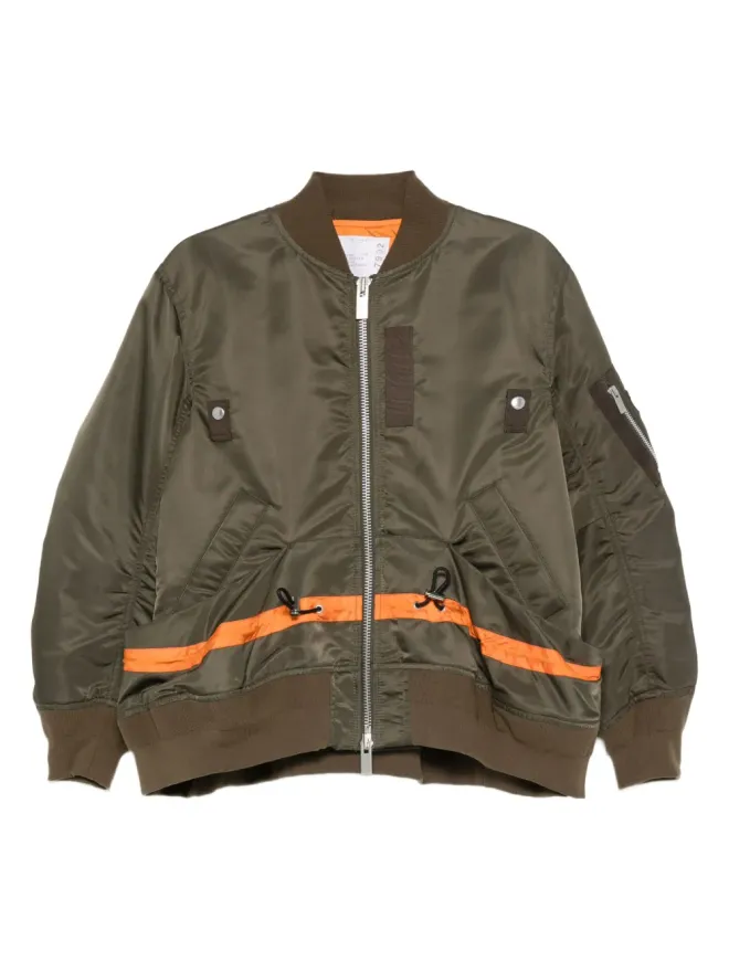 sacai sacai ストライプディテール ジップアップ ボンバージャケットの商品画像