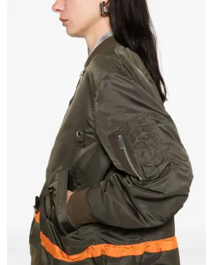 sacai ストライプディテール ジップアップ ボンバージャケット - サムネイル5