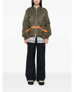 sacai ストライプディテール ジップアップ ボンバージャケット - サムネイル2