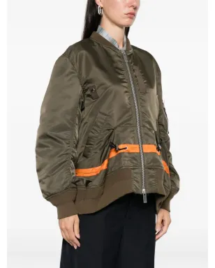 sacai ストライプディテール ジップアップ ボンバージャケット - サムネイル3