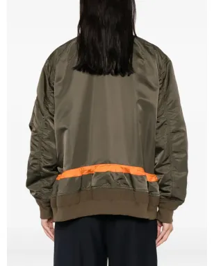sacai ストライプディテール ジップアップ ボンバージャケット - サムネイル4