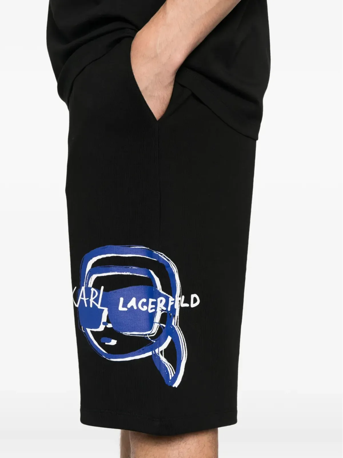 Karl Lagerfeld ロゴプリント ドローコード ショーツ - ブラック - 画像5