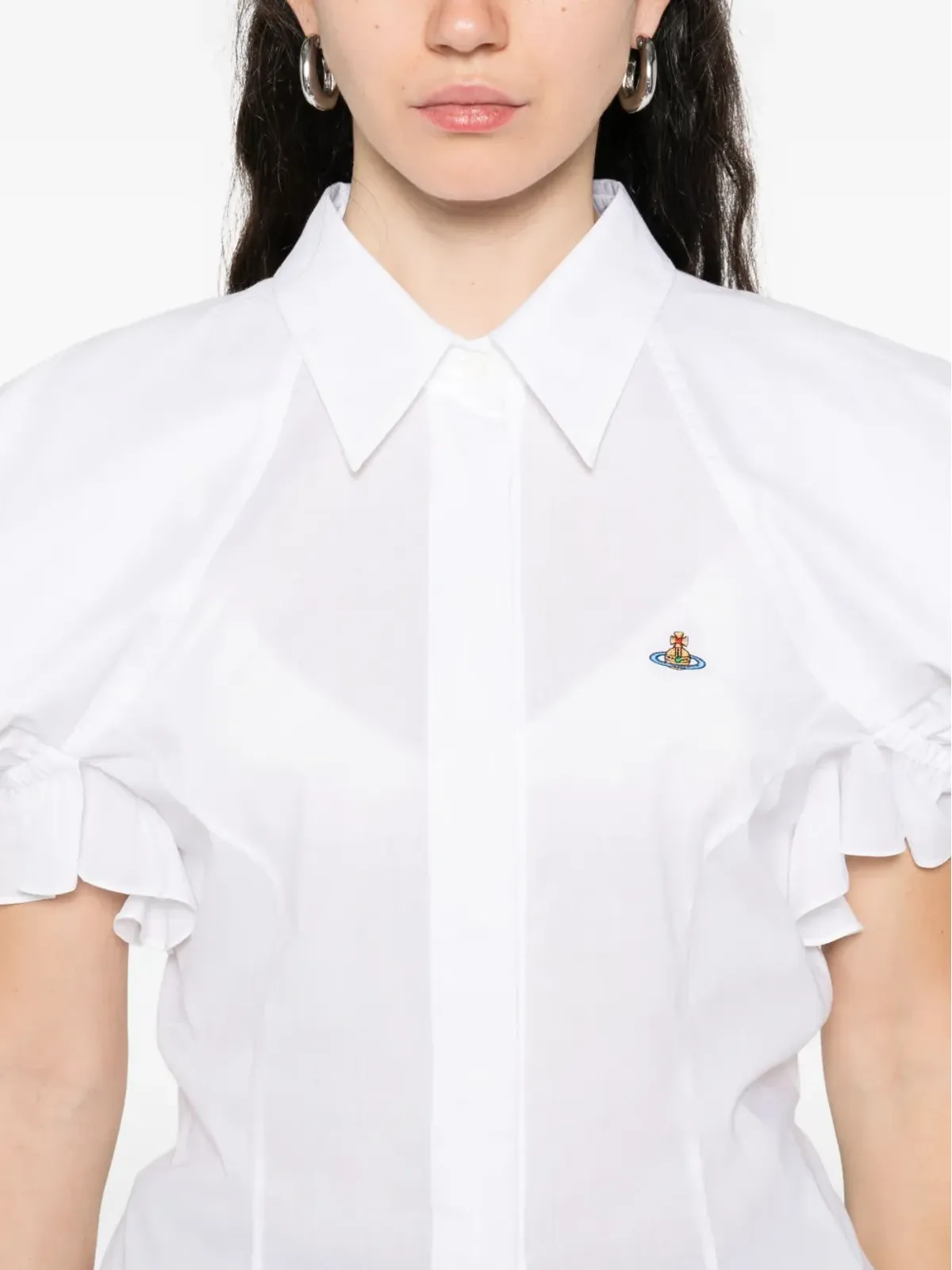 Vivienne Westwood puff-sleeve collared shirt - White - 画像5