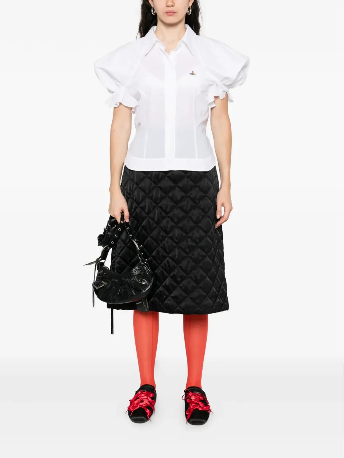 Vivienne Westwood puff-sleeve collared shirt - White - 画像2