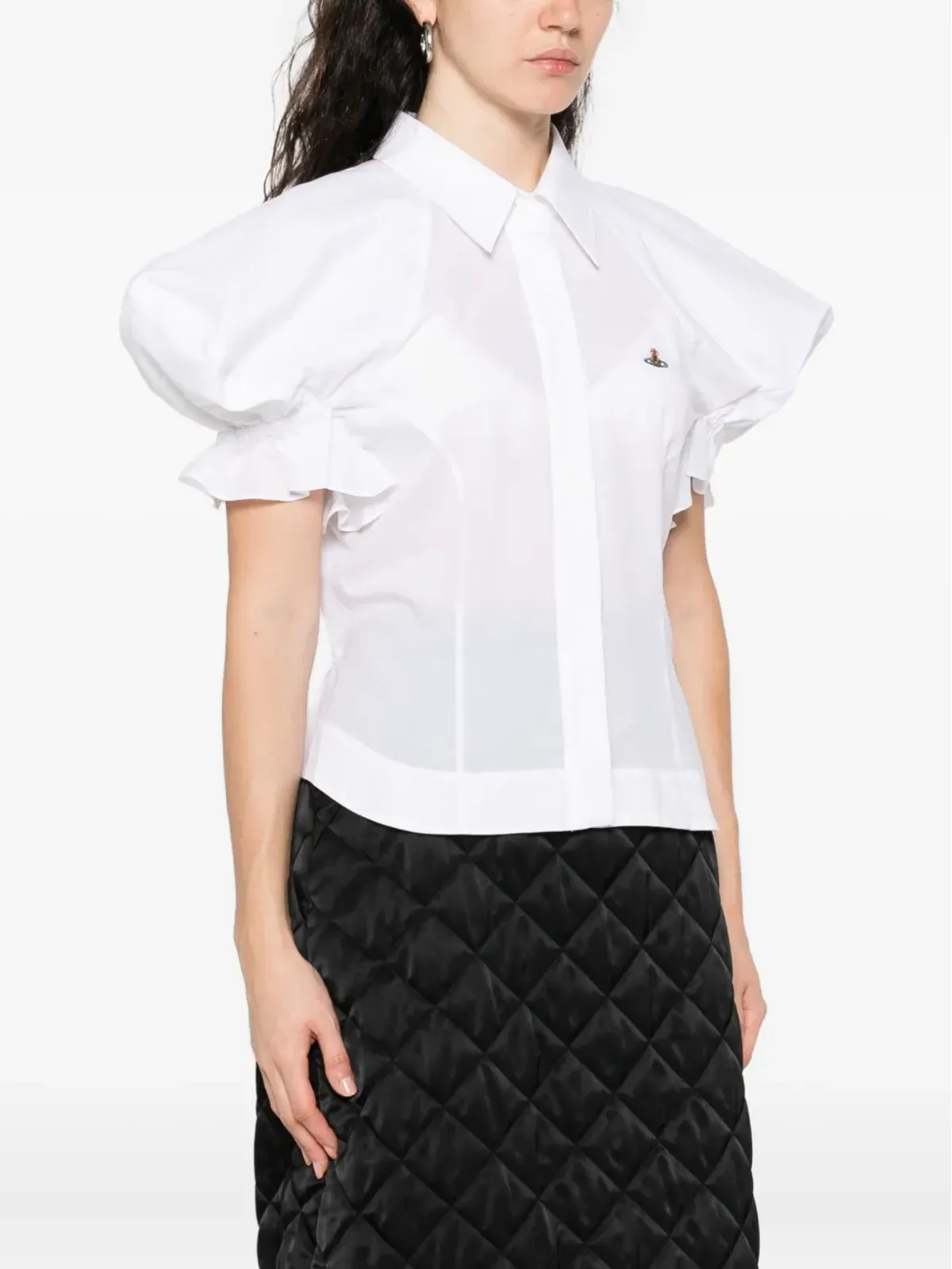 Vivienne Westwood puff-sleeve collared shirt - White - 画像3