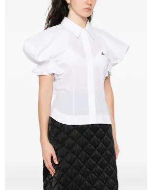 Vivienne Westwood puff-sleeve collared shirt - White - サムネイル3