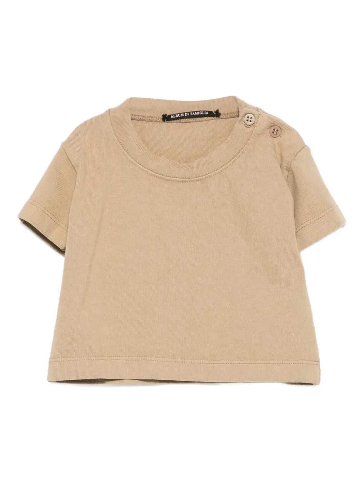 Album Di Famiglia Kids ボタン留め付き コットンTシャツ - ベージュ - 画像1