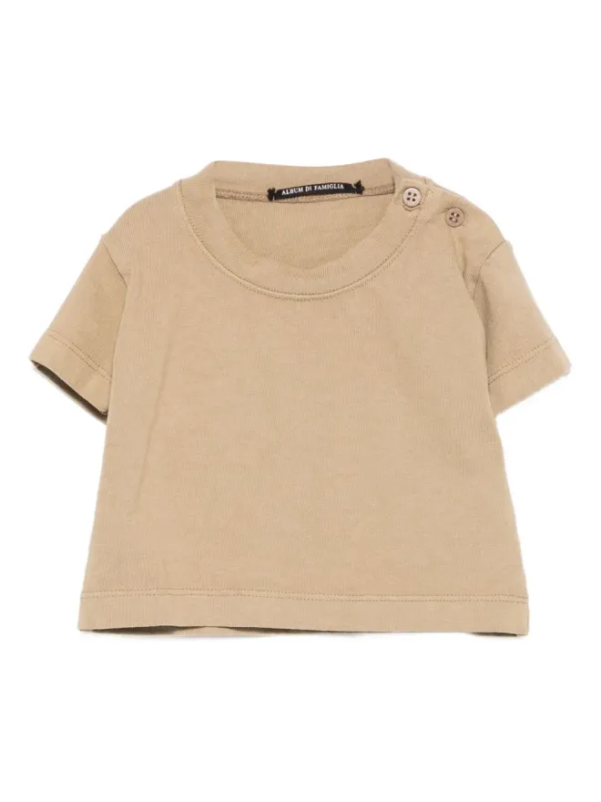 Album Di Famiglia Kids Album Di Famiglia Kids ボタン留め付き コットンTシャツ - ベージュの商品画像