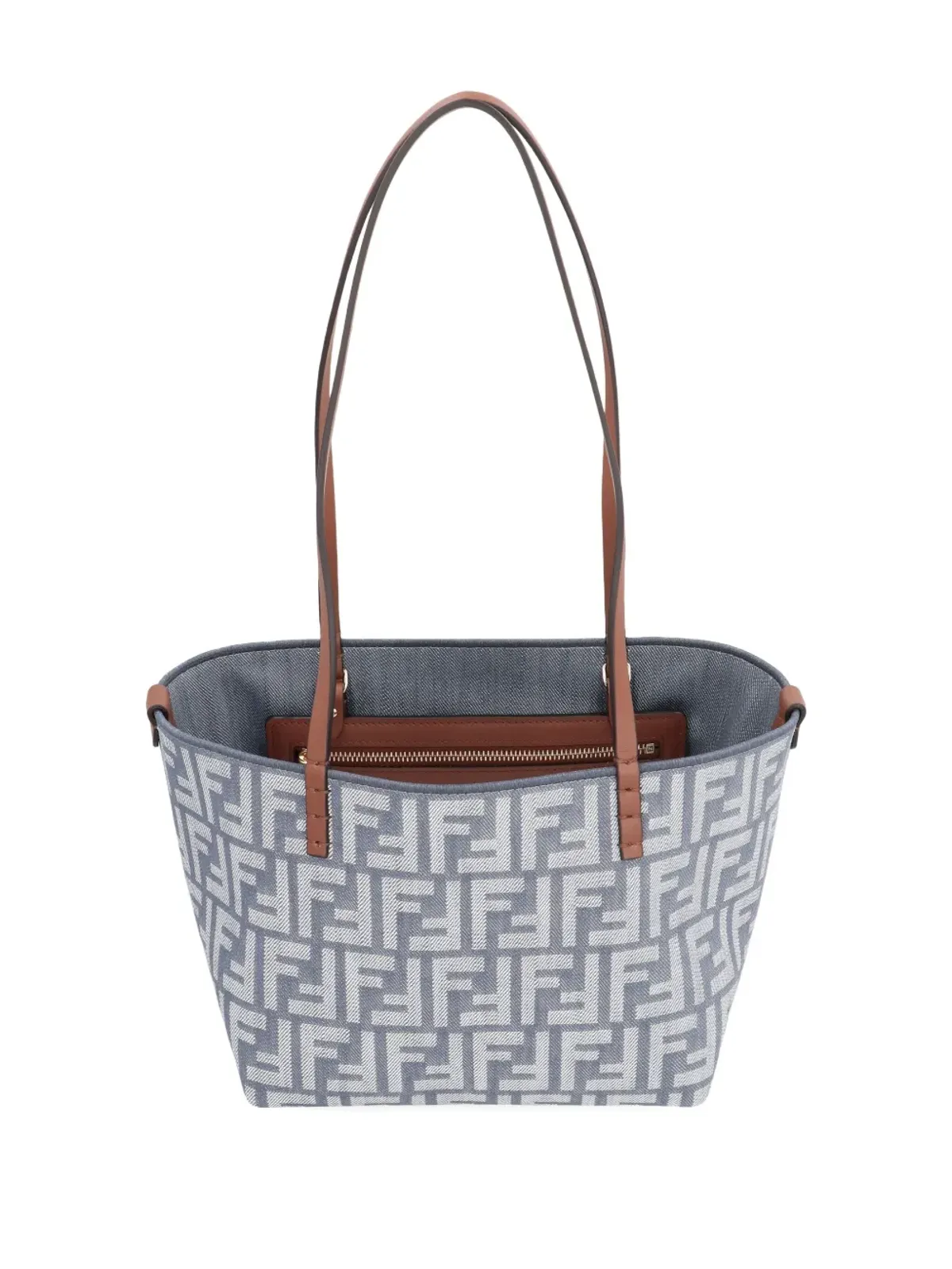 FENDI Roll FFロゴ レザーハンドル トートバッグ - 画像4