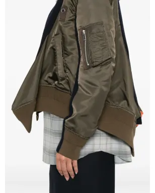 sacai ニットパネル ボンバージャケット - ブラウン - サムネイル5
