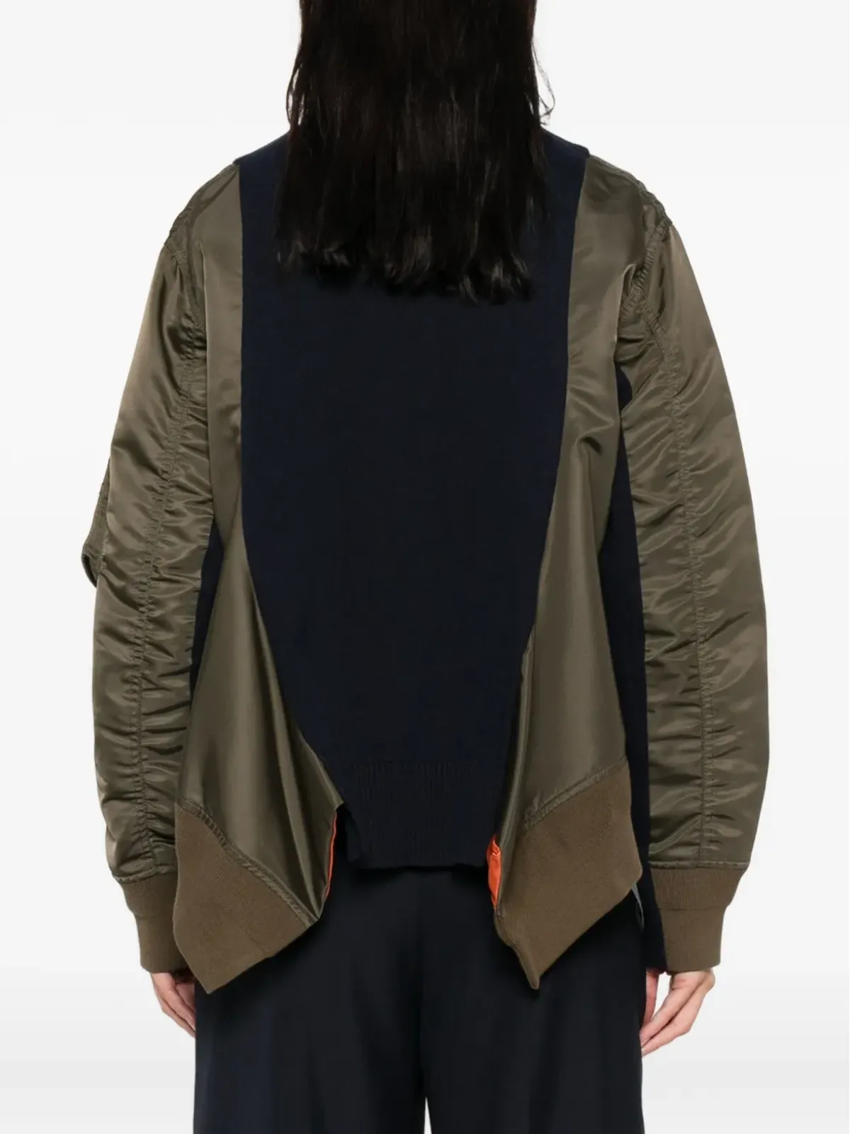 sacai ニットパネル ボンバージャケット - ブラウン - 画像4