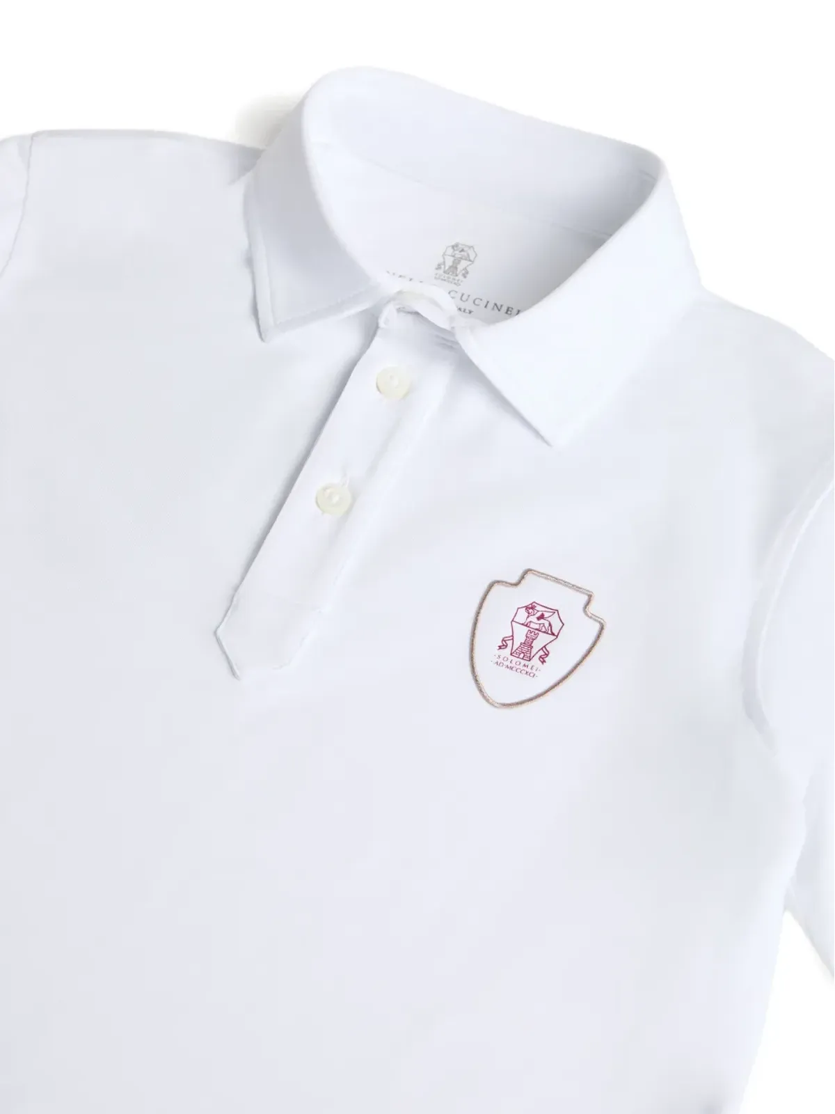 Brunello Cucinelli Kids ロゴパッチ ポロシャツ - White - 画像3