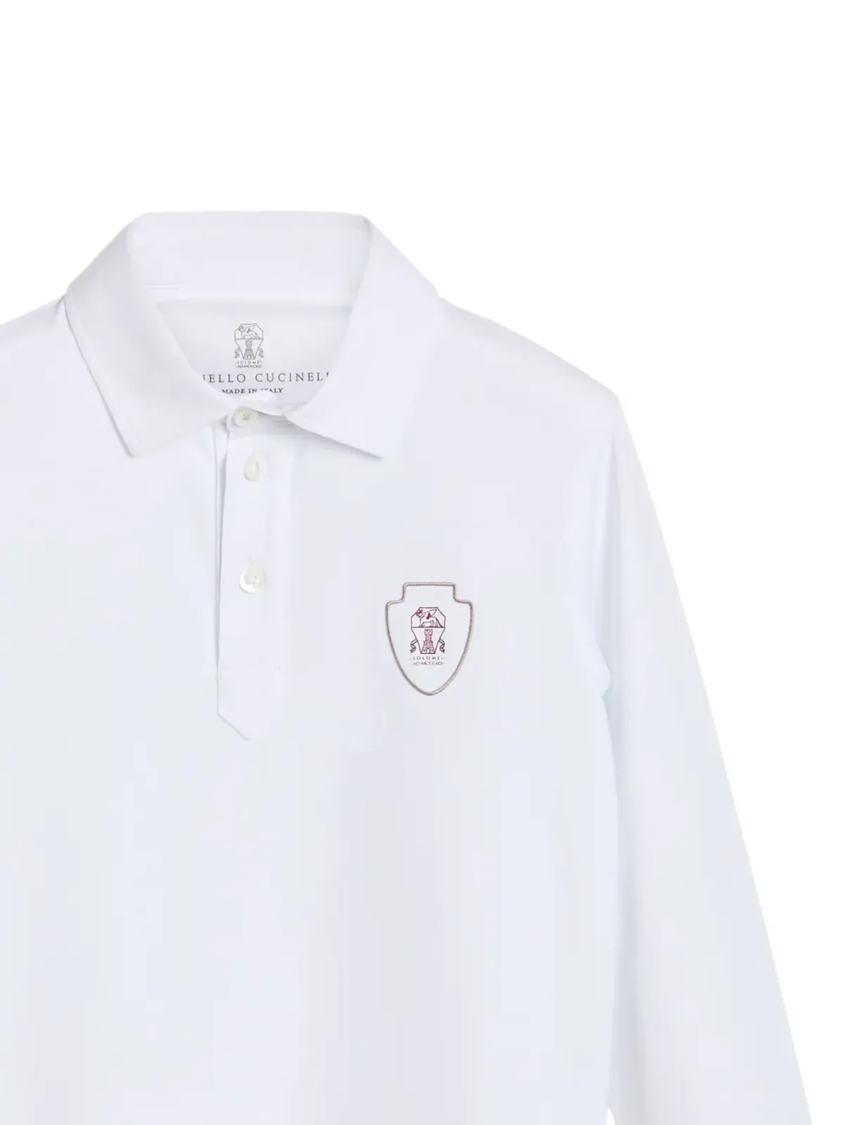 Brunello Cucinelli Kids ロゴパッチ ポロシャツ - White - 画像4