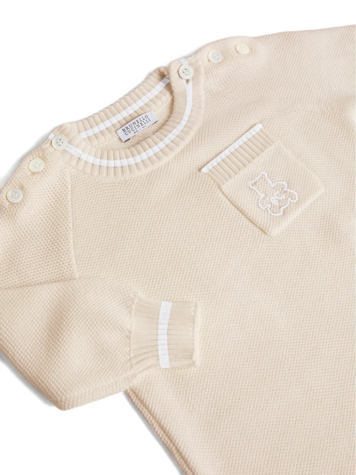 Brunello Cucinelli Kids Bernieモチーフ ロンパース - Neutrals - 画像3
