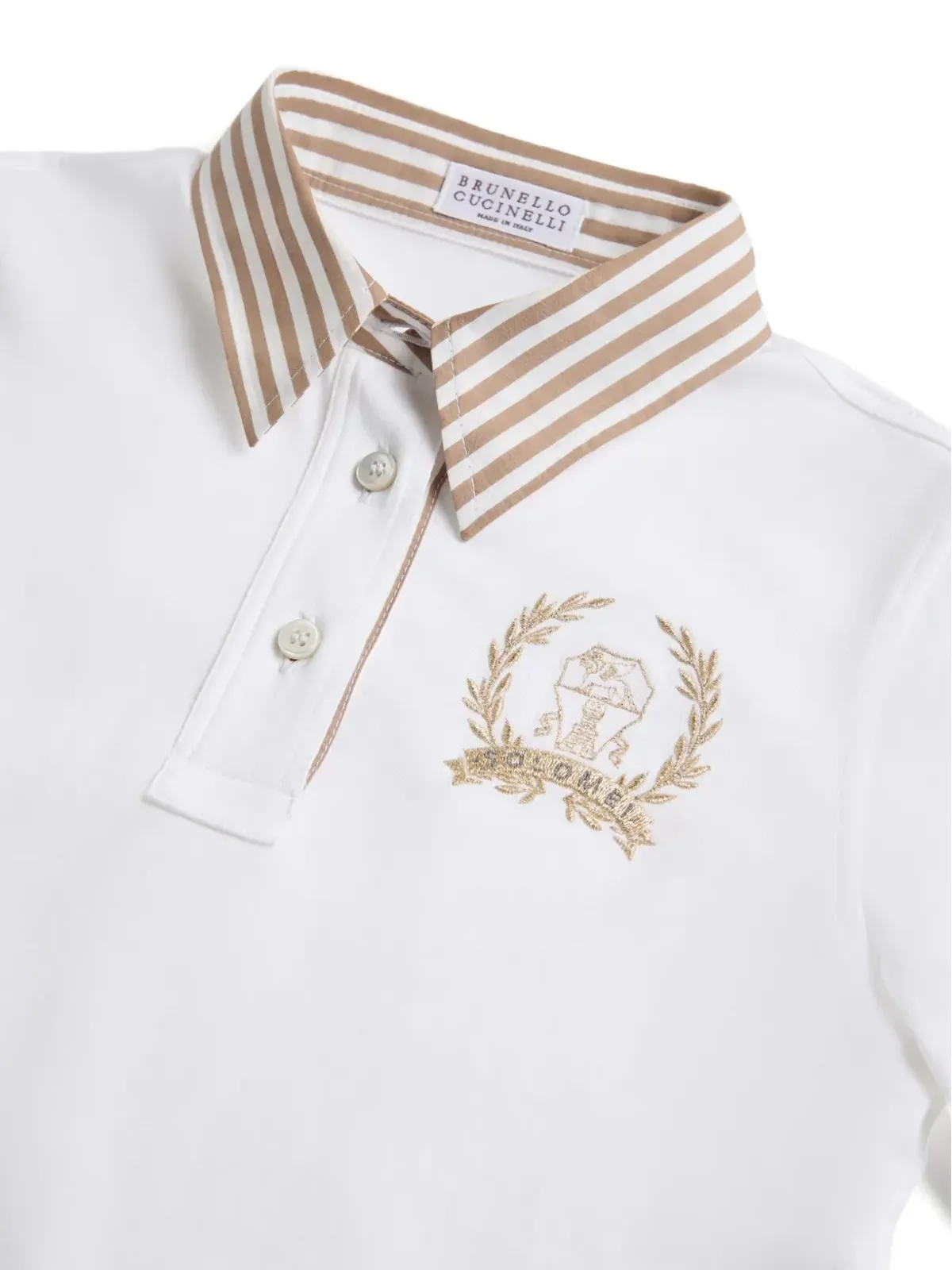 Brunello Cucinelli Kids ジャージーポロシャツ - White - 画像3