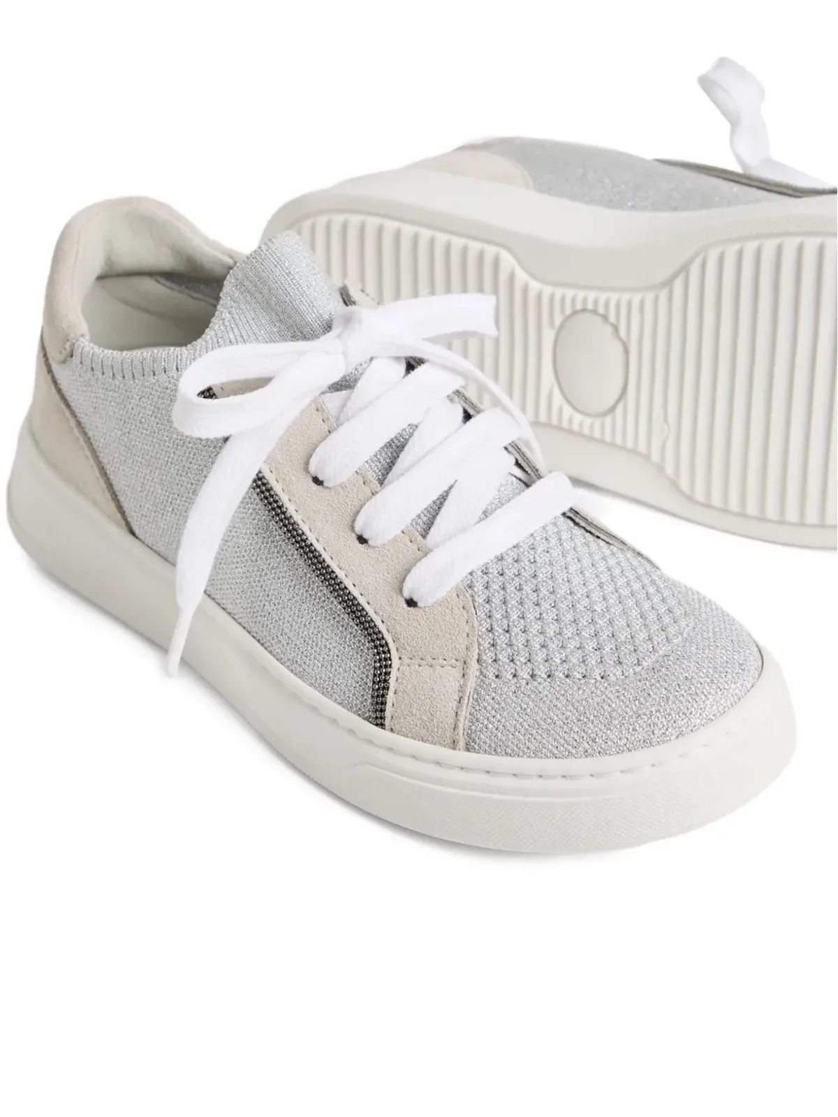 Brunello Cucinelli Kids スエードパネルドスニーカー - 画像5